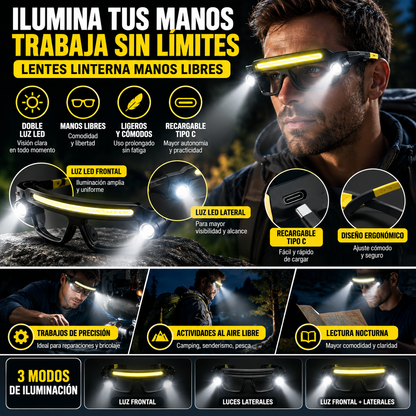 👓 GAFAS LINTERNA LED MANOS LIBRES 🔦