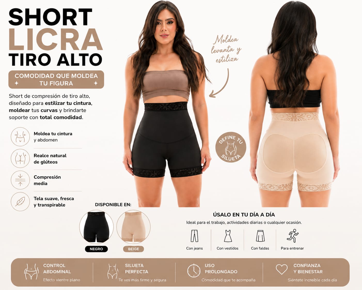 SHORT MOLDEADOR DE ABDOMEN Y GLÚTEOS 💖✨