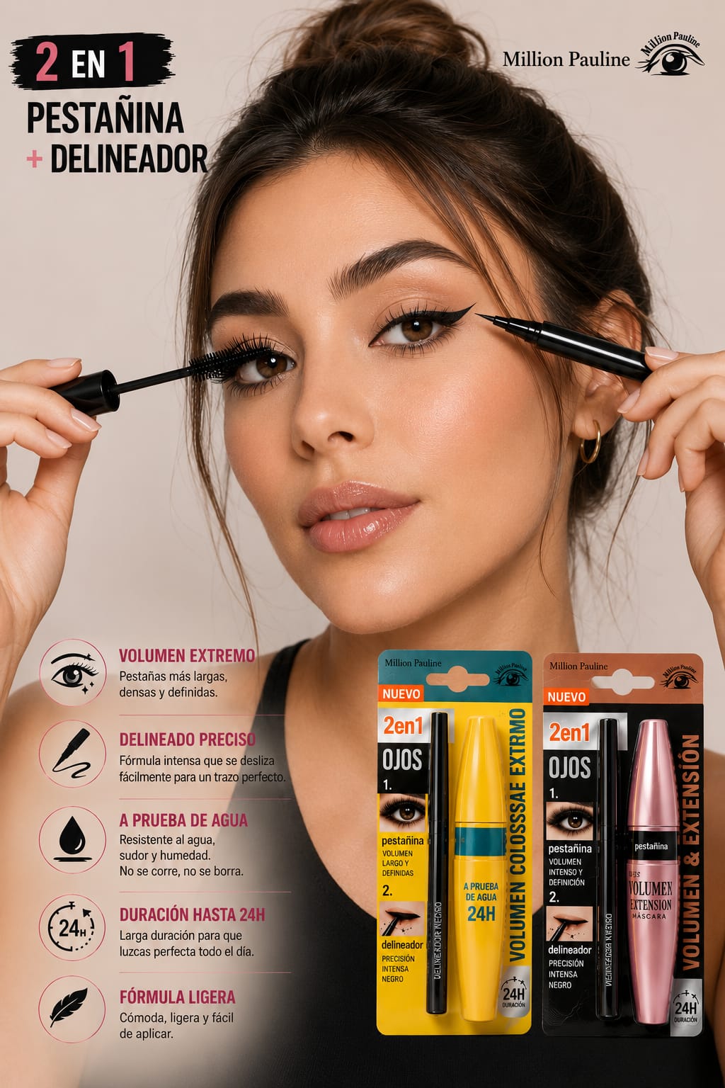 PESTAÑINA + DELINEADOR PARA MIRADA PERFECTA 👁️✨