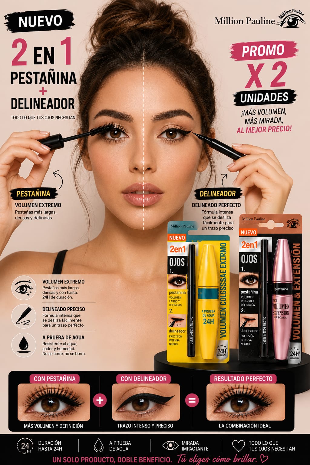 PESTAÑINA + DELINEADOR PARA MIRADA PERFECTA 👁️✨