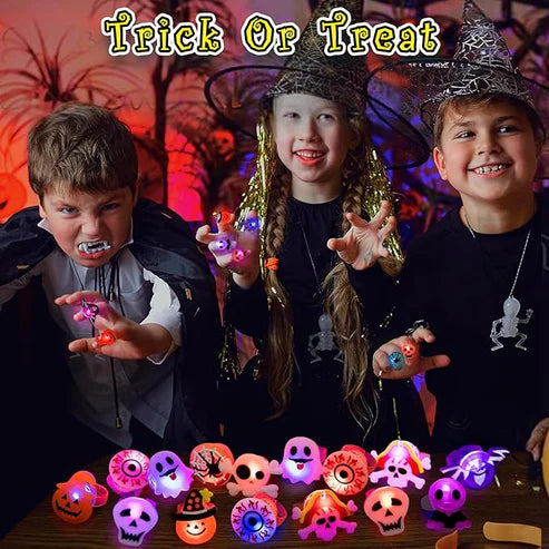 SET X 10 ANILLOS LUMINOSOS HALLOWEEN💍🎃