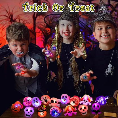 SET X 10 ANILLOS LUMINOSOS HALLOWEEN💍🎃