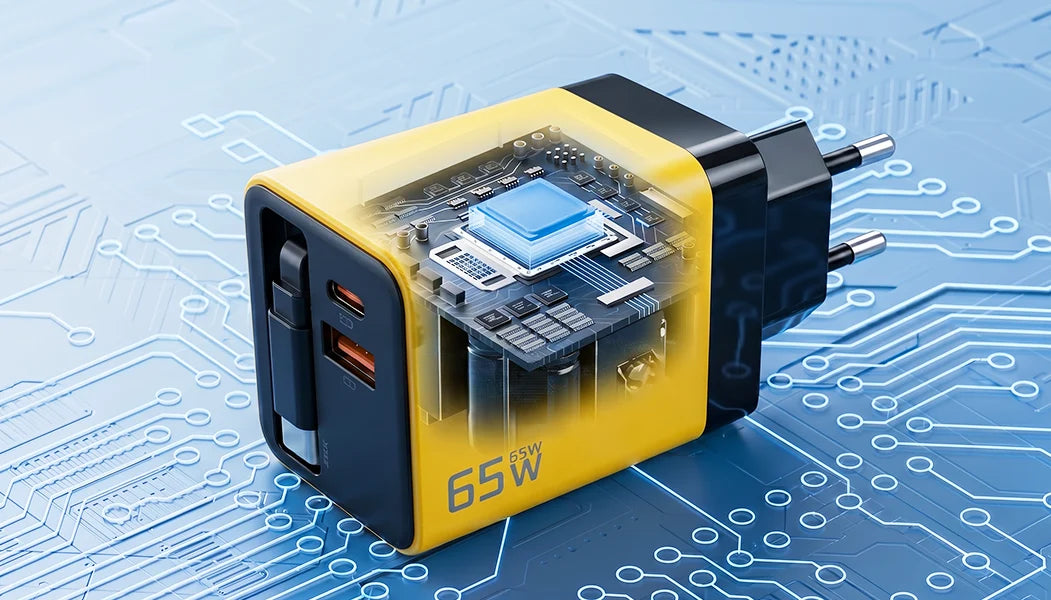 ⚡🔌 CARGADOR CON CABLE RETRÁCTIL 65W 📱💻