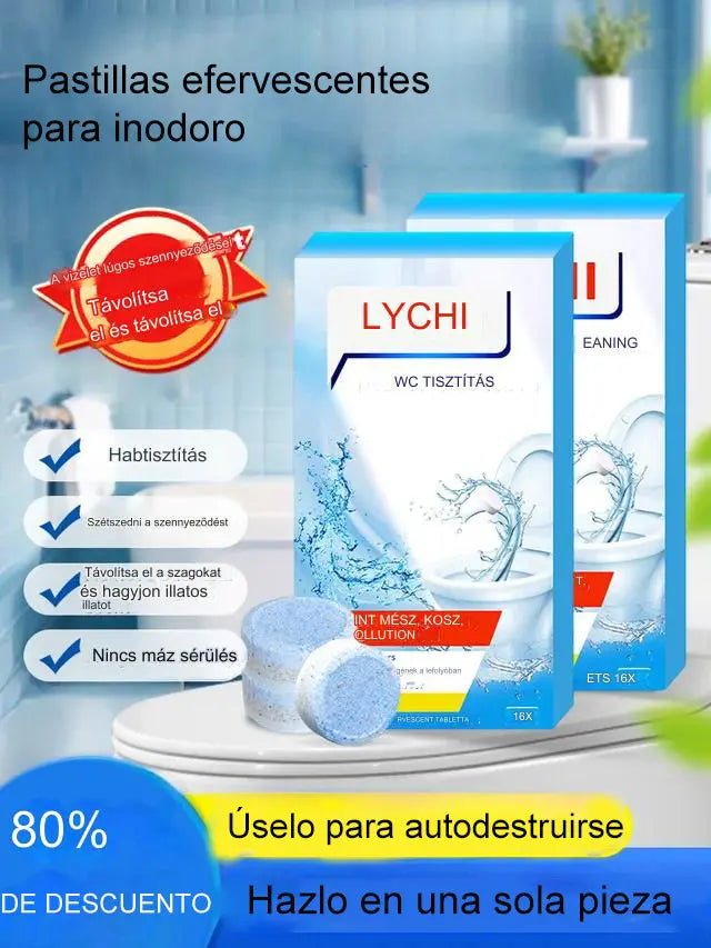 TOILETFRESH: 2 CAJAS X 16 U TABLETAS LIMPIADORAS INODORO 💧✨