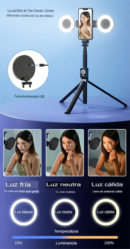 🤳📱 PALO DE SELFIE GIRATORIO CON CONTROL REMOTO 🔄✨