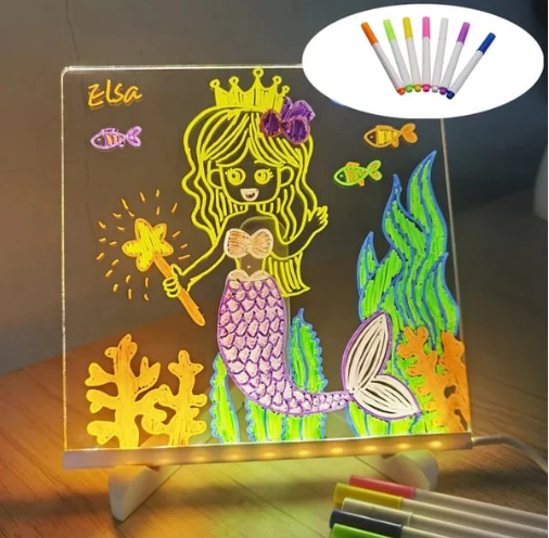 GLOW BOARD: PIZARRA LED + MARCADORES BORRABLES ✨🖊️