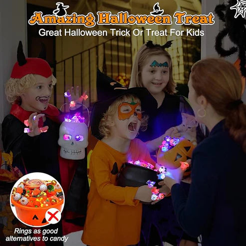 SET X 10 ANILLOS LUMINOSOS HALLOWEEN💍🎃