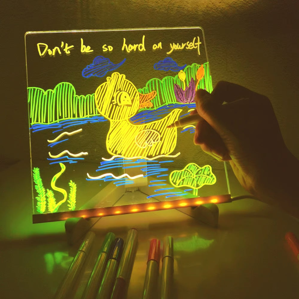 GLOW BOARD: PIZARRA LED + MARCADORES BORRABLES ✨🖊️