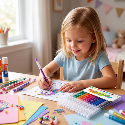 KIT X8 MARCADORES CON BRILLANTES ✨🖍️
