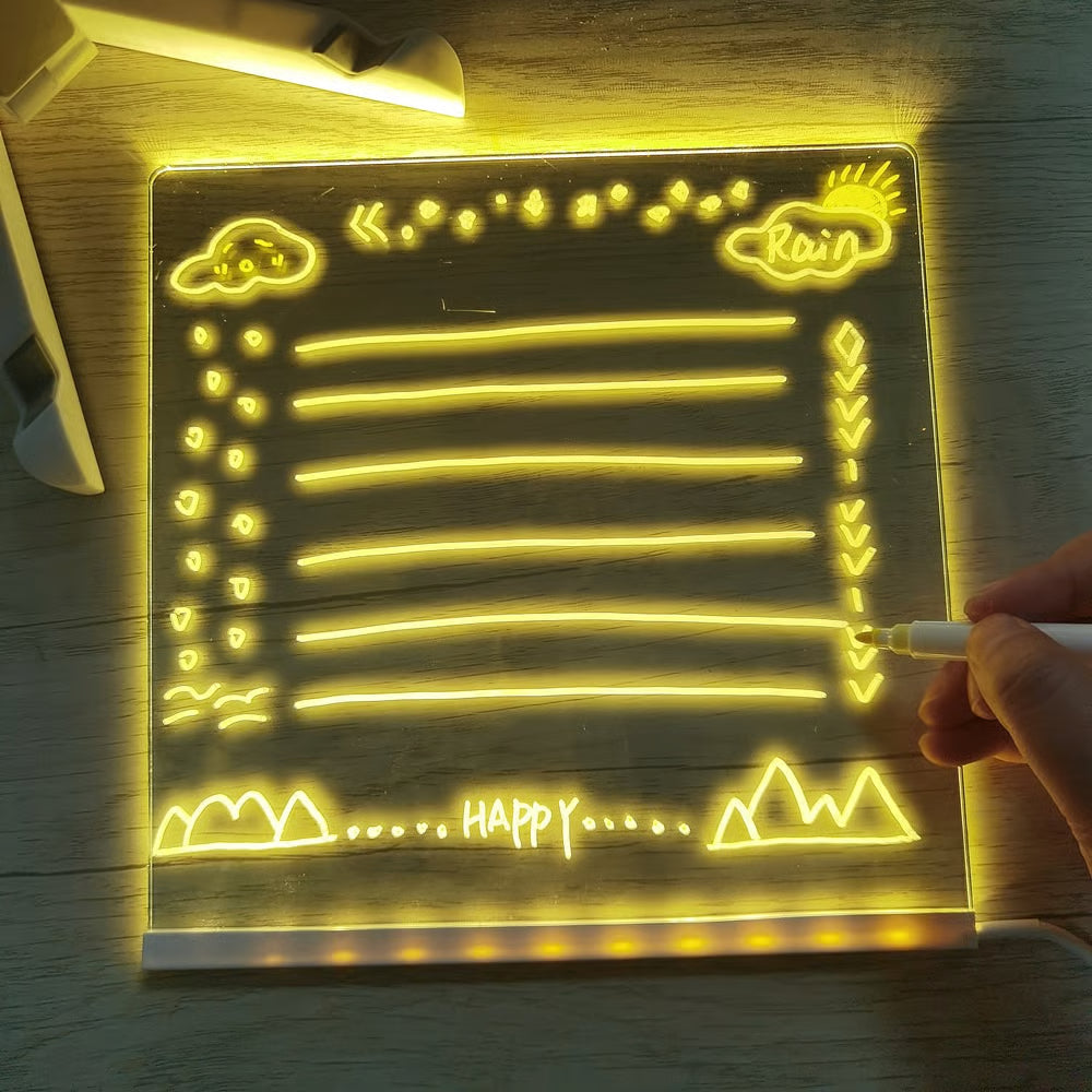 GLOW BOARD: PIZARRA LED + MARCADORES BORRABLES ✨🖊️