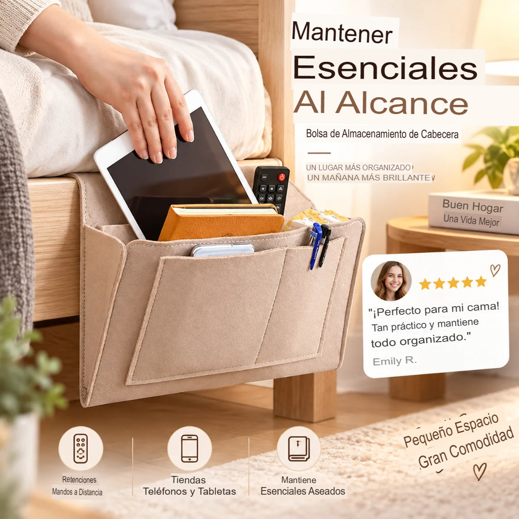 🛏️✨ ORGANIZADOR DE CAMA MULTIFUNCIONAL 📚📱