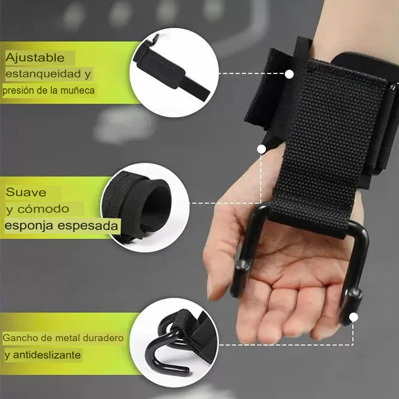 GRIPPRO: MUÑEQUERA GANCHO DE AGARRE GIMNASIO 🏋️‍♂️💪