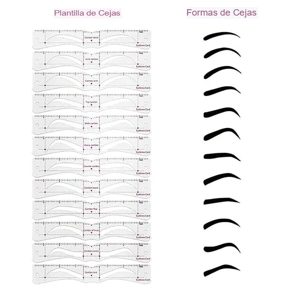 BROWMASTER: SET X12 PLANTILLAS DE CEJAS 🌟