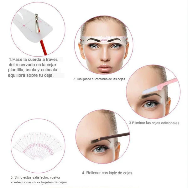 BROWMASTER: SET X12 PLANTILLAS DE CEJAS 🌟