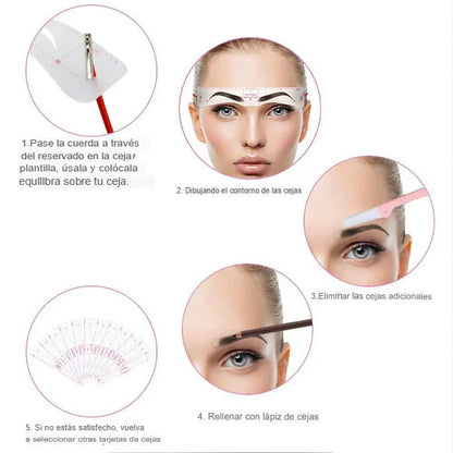 BROWMASTER: SET X12 PLANTILLAS DE CEJAS 🌟