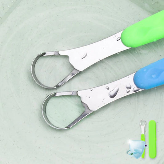 BREATHCARE: SET X3 LIMPIADORES DE LENGUA DE ACERO INOXIDABLE👅