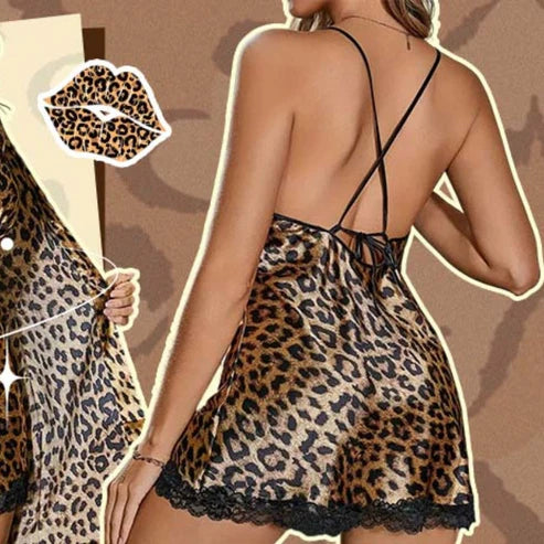 ELEGANCIAPRINT: CONJUNTO LEOPARDO BATA Y PIJAMA 💎🐾