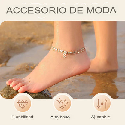 ANKLET CHARM: PULSERA DE TOBILLO CON LETRA 💎✨