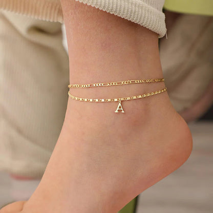 ANKLET CHARM: PULSERA DE TOBILLO CON LETRA 💎✨