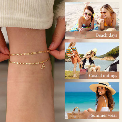 ANKLET CHARM: PULSERA DE TOBILLO CON LETRA 💎✨