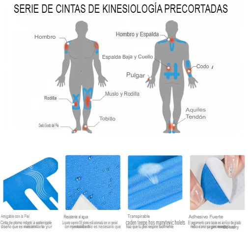 TAPEMAX: SET X10 CINTAS KINESIOLÓGICAS PARA RODILLAS🎽💥